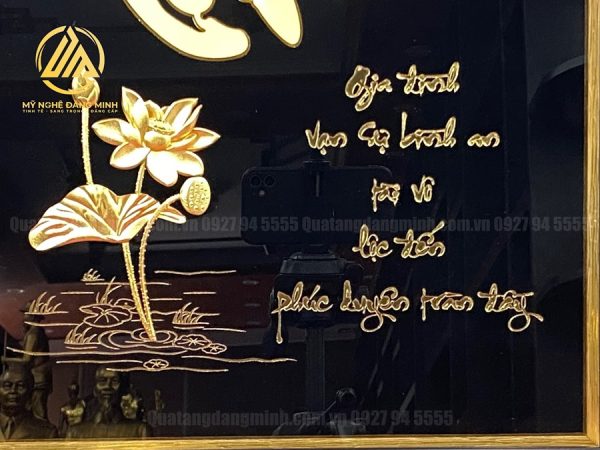 Tranh Chữ Phúc Dát Vàng 24k -Hạnh Phúc, Tài Lộc Và Bình An