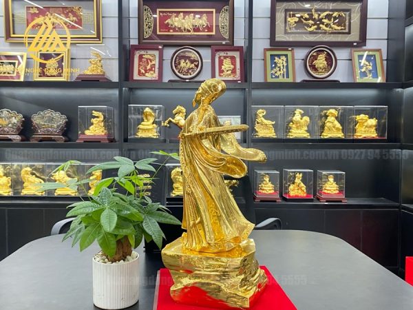 Tượng Khổng Minh Dát Vàng 24K