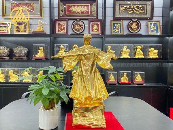 Tượng Khổng Minh Dát Vàng 24K