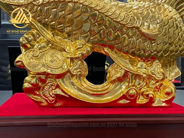 Tượng Cá Rồng Dát Vàng 24K