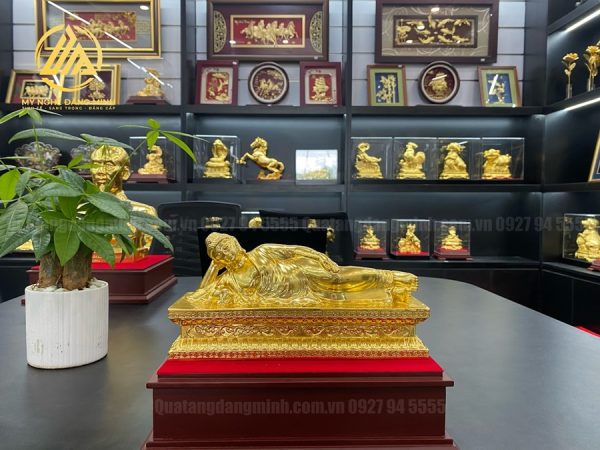 Tượng Phật Nằm Dát Vàng 24K