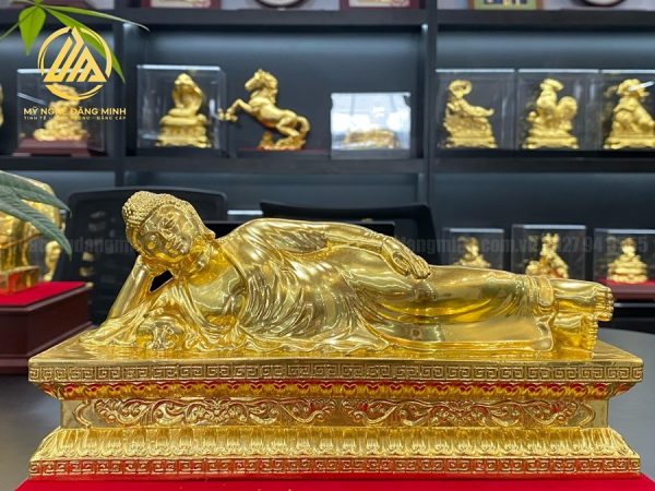 Tượng Phật Nằm Dát Vàng 24K
